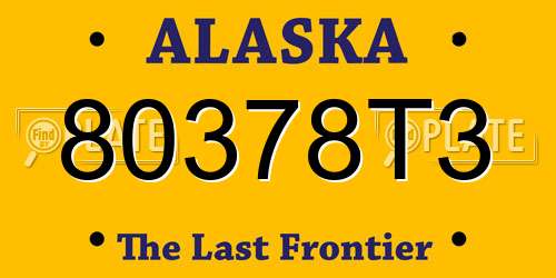 80378T3 Alaska License Plate
