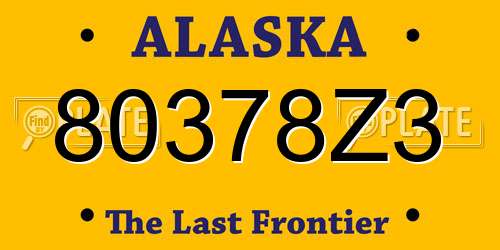 80378Z3 Alaska License Plate