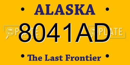 8041AD Alaska License Plate