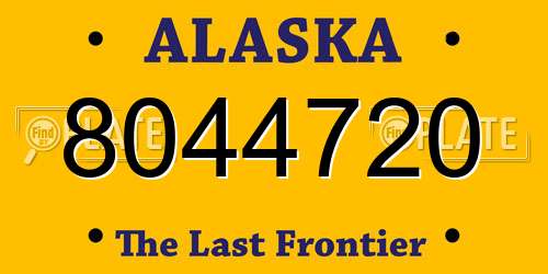 8044720 Alaska License Plate