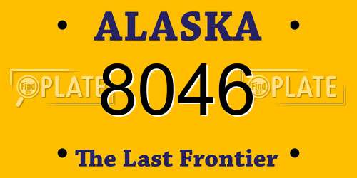 8046 Alaska License Plate