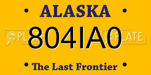 804IA0 Alaska License Plate