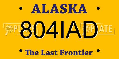 804IAD Alaska License Plate