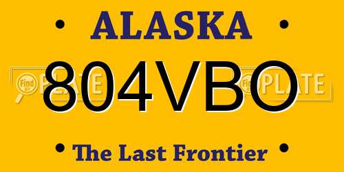 804VBO Alaska License Plate
