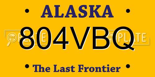 804VBQ Alaska License Plate