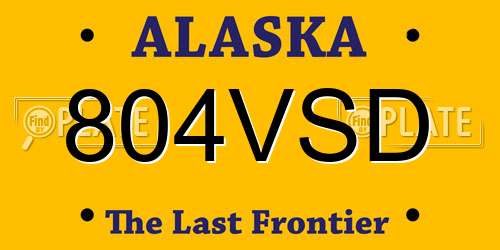 804VSD Alaska License Plate