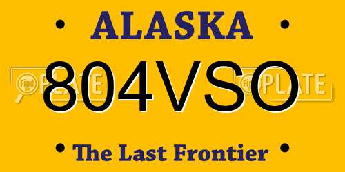 804VSO Alaska License Plate