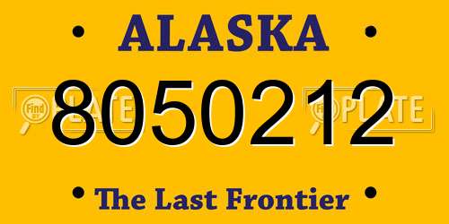 8050212 Alaska License Plate