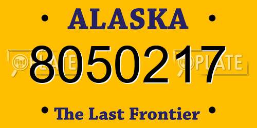 8050217 Alaska License Plate