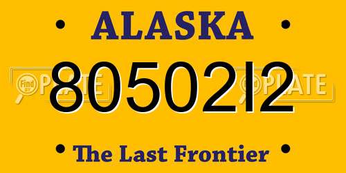 80502I2 Alaska License Plate