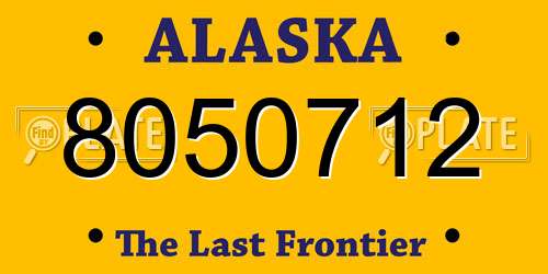 8050712 Alaska License Plate