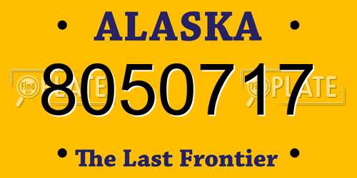 8050717 Alaska License Plate