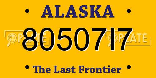 80507I7 Alaska License Plate