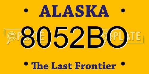 8052BO Alaska License Plate