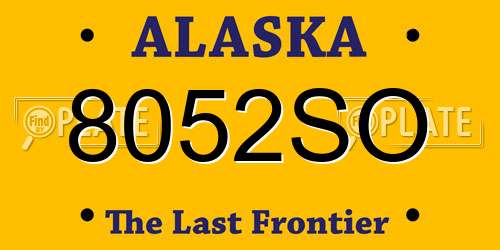 8052SO Alaska License Plate