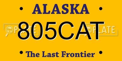 805CAT Alaska License Plate