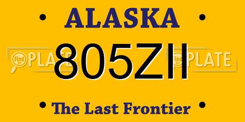 805ZII Alaska License Plate