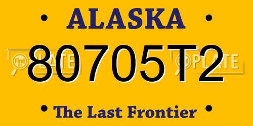 80705T2 Alaska License Plate