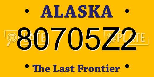 80705Z2 Alaska License Plate