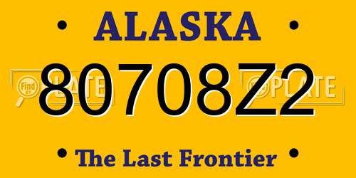 80708Z2 Alaska License Plate