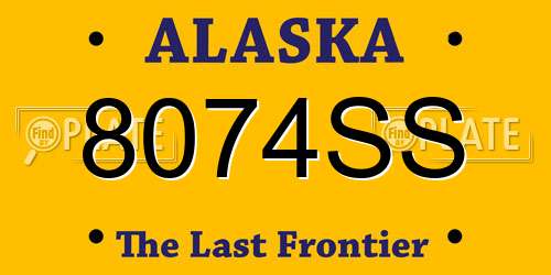 8074SS Alaska License Plate