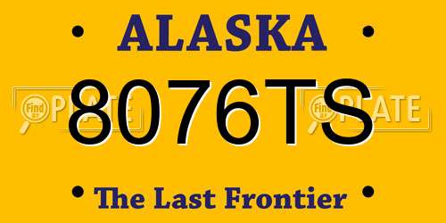 8076TS Alaska License Plate
