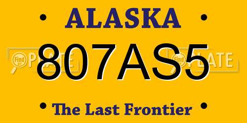 807AS5 Alaska License Plate