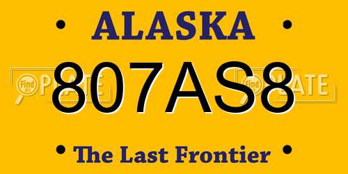 807AS8 Alaska License Plate