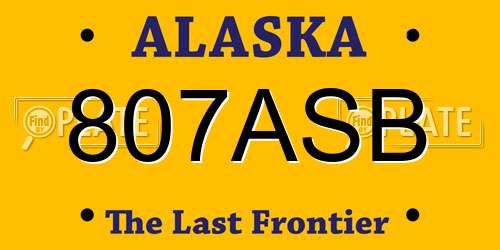 807ASB Alaska License Plate