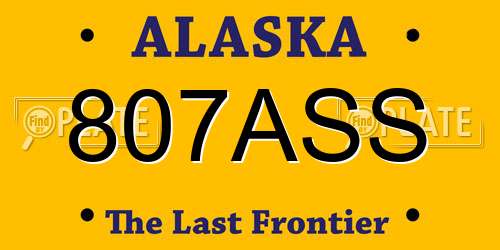 807ASS Alaska License Plate