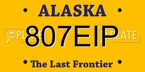 807EIP Alaska License Plate