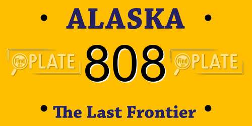 808 Alaska License Plate