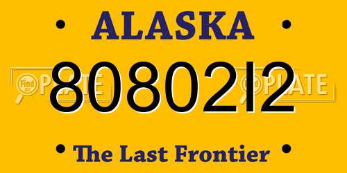 80802I2 Alaska License Plate