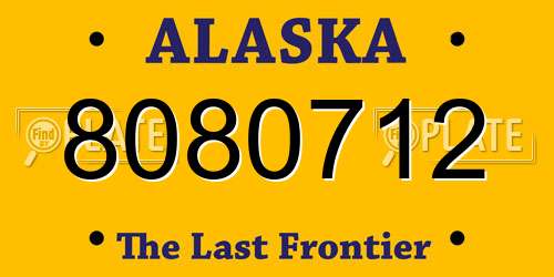 8080712 Alaska License Plate