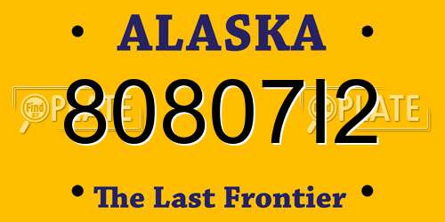 80807I2 Alaska License Plate