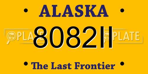 8082II Alaska License Plate