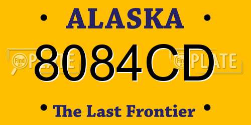 8084CD Alaska License Plate