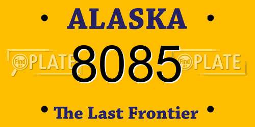 8085 Alaska License Plate