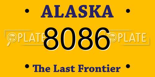 8086 Alaska License Plate