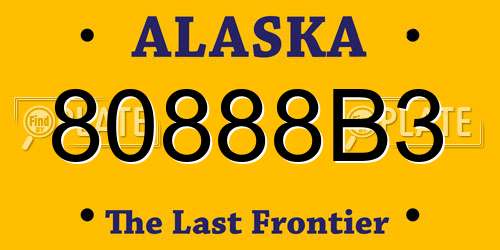 80888B3 Alaska License Plate