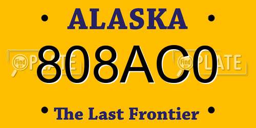 808AC0 Alaska License Plate