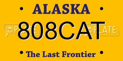 808CAT Alaska License Plate