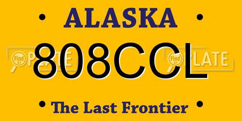 808CCL Alaska License Plate