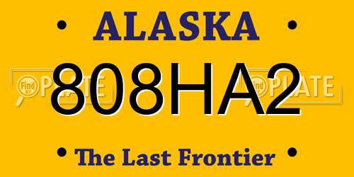 808HA2 Alaska License Plate