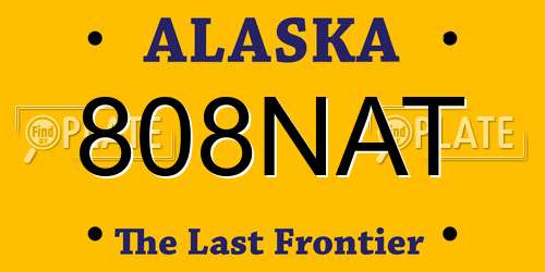 808NAT Alaska License Plate
