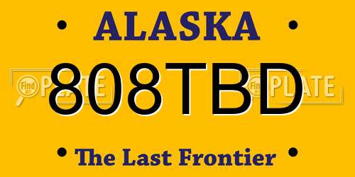 808TBD Alaska License Plate