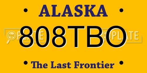 808TBO Alaska License Plate