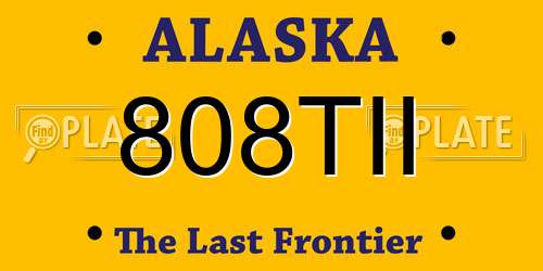 808TII Alaska License Plate