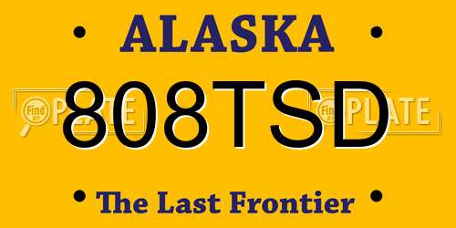 808TSD Alaska License Plate