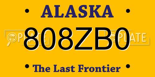 808ZB0 Alaska License Plate